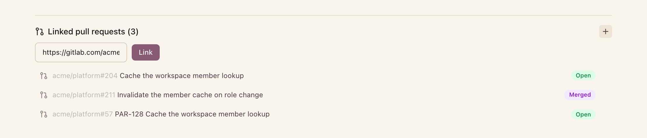 Paste a GitHub pull request, GitLab merge request, or Bitbucket pull request URL. The provider is detected from the URL.